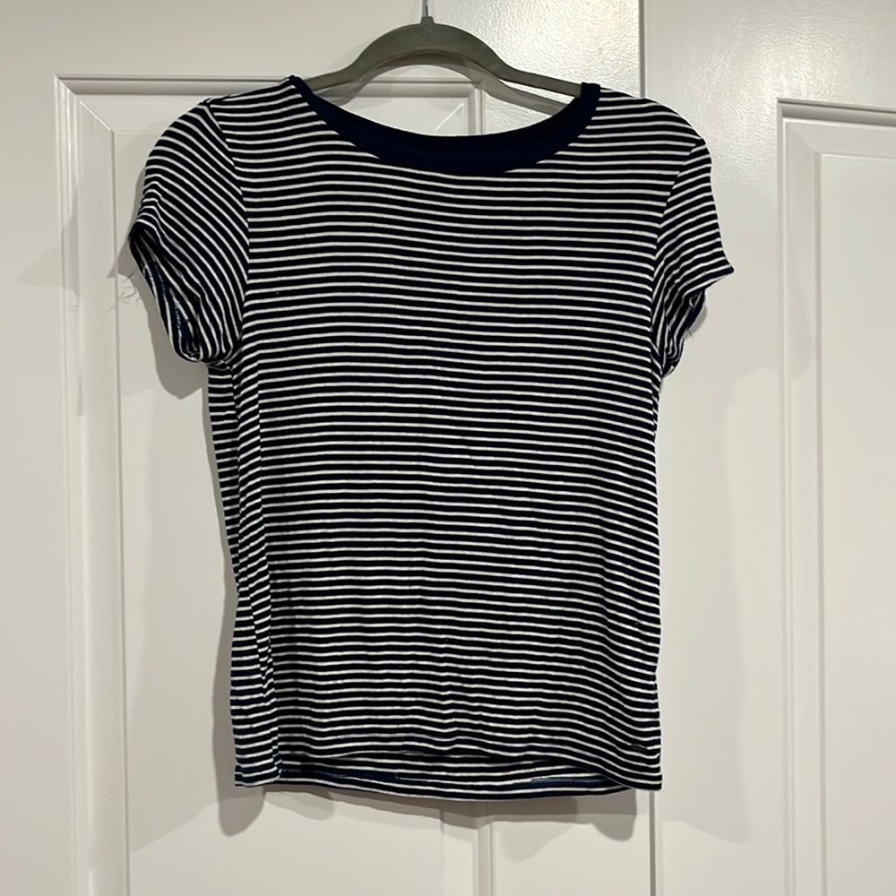 American eagle size small navy and white stripped t shirt. “Soft and sexy”
